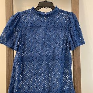 Blue lace top